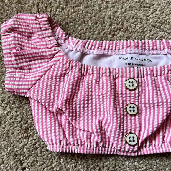 NWOT Janie and Jack seersucker 2 piece swimsuit | 6-12 months - Picture 4 of 5